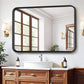 Matte Black Bathroom Mirror 30x22Inch Tempered Glass