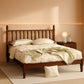 Victorian Walnut Spindle Headboard Queen Platform Bed