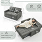 52Inch Sleeper Sofa With Pullout Bed Gray Fabric Upholstery