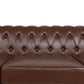 PU Brown Leather Modular Sectional Sofa Tufted Cushions