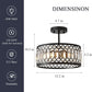 Crystal Black Three Light Semi Flush Mount Ceiling Light