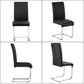 Leather Upholstered Dining Chairs Set Of 2 With Metal Legs Black