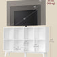 Cloud White Eight Compartment Modular Bookcase System