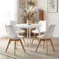 Mid Century Modern White Upholstered Dining Chairs