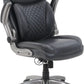 Ergonomic Grey Leather Desk Chair With Adjustable Height