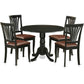 5 Piece Drop Leaf Dining Table Set Black Faux Leather