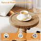 9.4 Inch Round Rubberwood End Table Brown Textured Finish