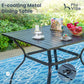 Patio Dining Set for 4 With Navy Umbrella and Padded Chairs