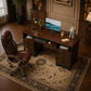 59" Executive Home Office Desk & High Back Swivel Chair Set with Storage, Grey