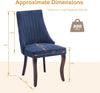 Blue Linen Dining Chairs Set Of 4 With Channel Tufting