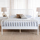 Lucera Full Platform Bed White Midcentury Rubber wood