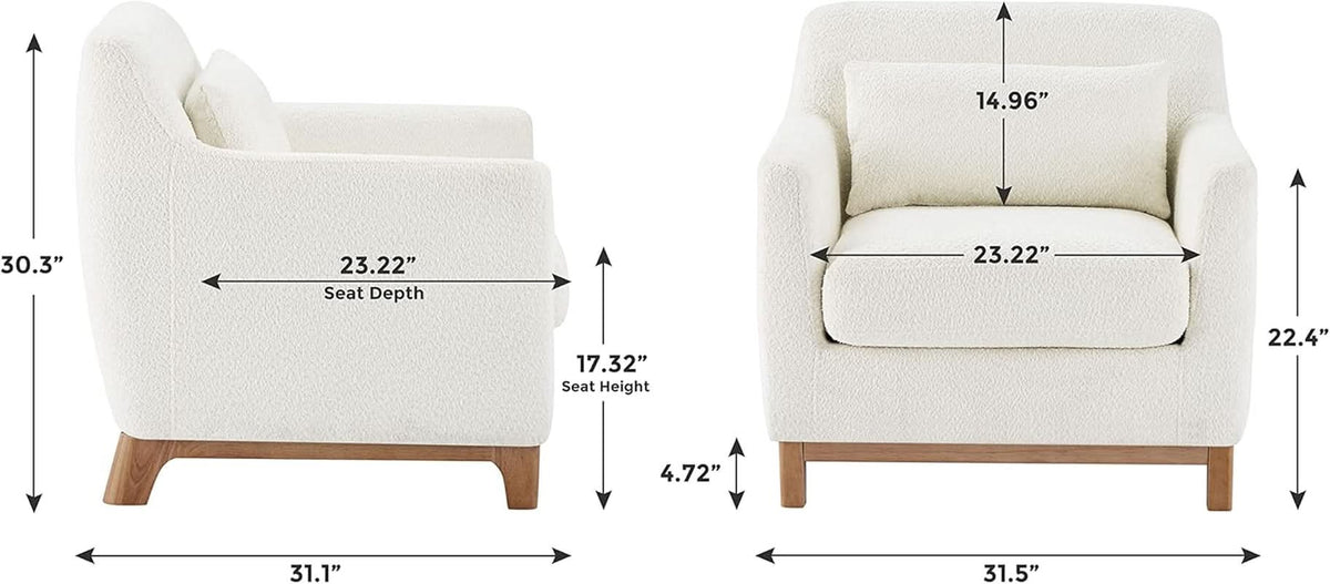 Luxurious Sherpa Oversized Accent Chair Camel Plush