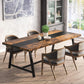 Dining Table For 8 70.87 Inch Rectangular Wood Metal Frame