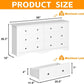 6 Drawer Dresser and TV Stand in White for 65 Inch TV