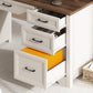Farmhouse Executive Desk With Generous Drawers White