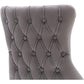 Set Of 2 Light Gray Velvet Tufted Wingback Dining Chairs Nailhead