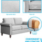 Light Grey Small Space Living Room Couch Set With Loveseat-2