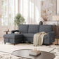 Dark Grey Corduroy Sleeper Sofa With Hidden Storage