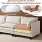 111Inch Modular Sectional Sofa Beige Upholstered Cushions-4