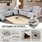 Grey Microfiber Reclining Sofa And Loveseat Set For Living Room