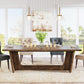70 Inch Brown Solid Wood Rectangular Dining Table Seats Six
