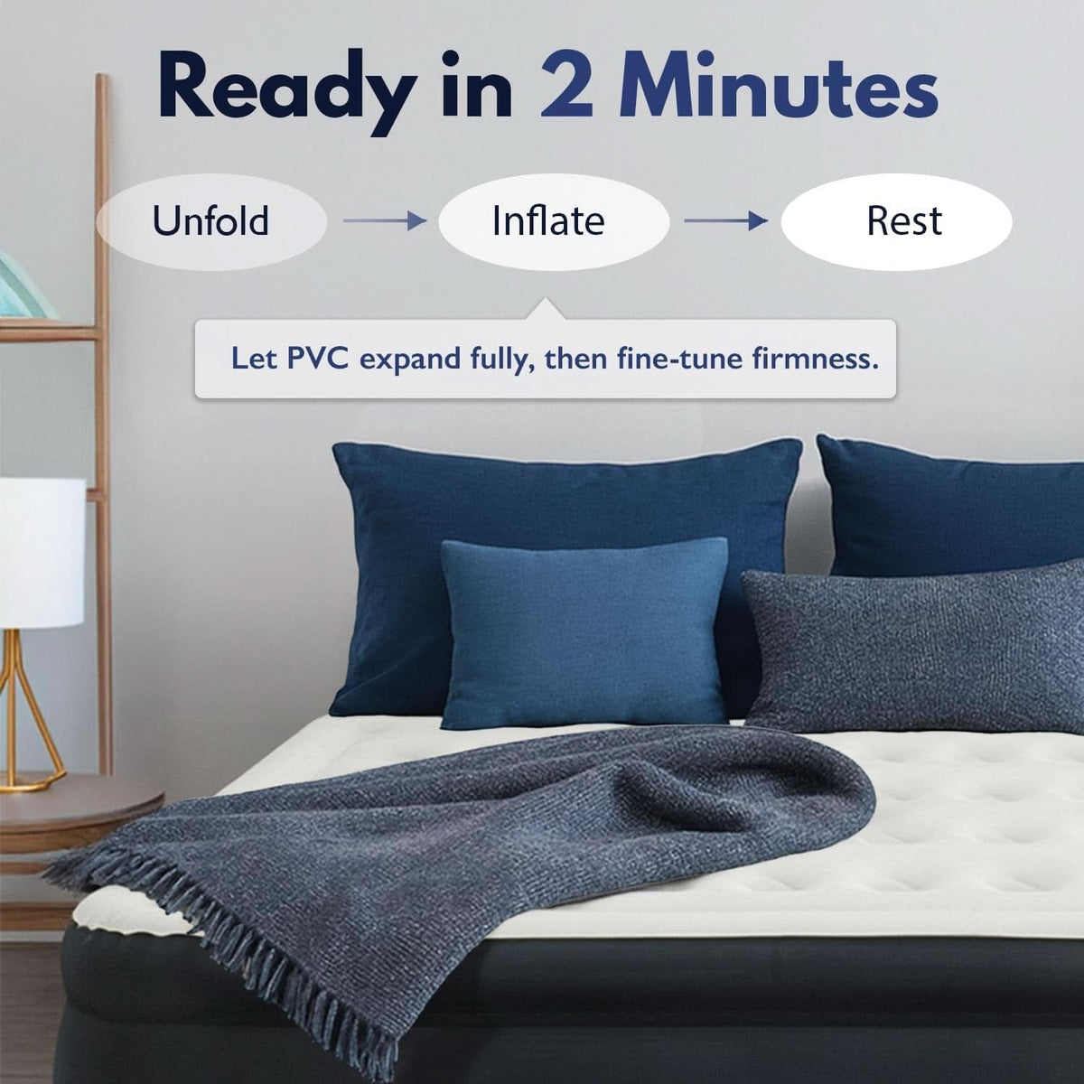 Pillow-Top Plush Full-Size Air Mattress Built-In Pump-4