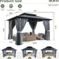 10x12 Backyard Gazebo Double Galvanized Roof Netting