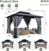 10x12 Backyard Gazebo Double Galvanized Roof Netting