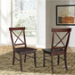 X Back Dining Chair In Java Finish With Solid Wood Seat