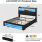 Queen Platform Bed Frame With Storage Drawers Black