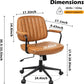 Brown Desk Chair With Wheels And Armrests Adjustable