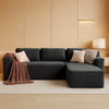 106 Inches Grey Convertible Sectional Upholstered Sofa-0