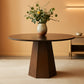 Round Walnut Solid Wood Dining Table 39 Inch Pedestal Base Design Modern