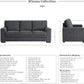 Charcoal 3 Piece Living Room Set With Chenille Upholstery