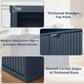 Fifty Five Inch Fluted Buffet Cabinet Dark Blue Shelving