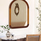 Arched Mirror 24x36 Walnut Brown Wood Frame Wall Mounted