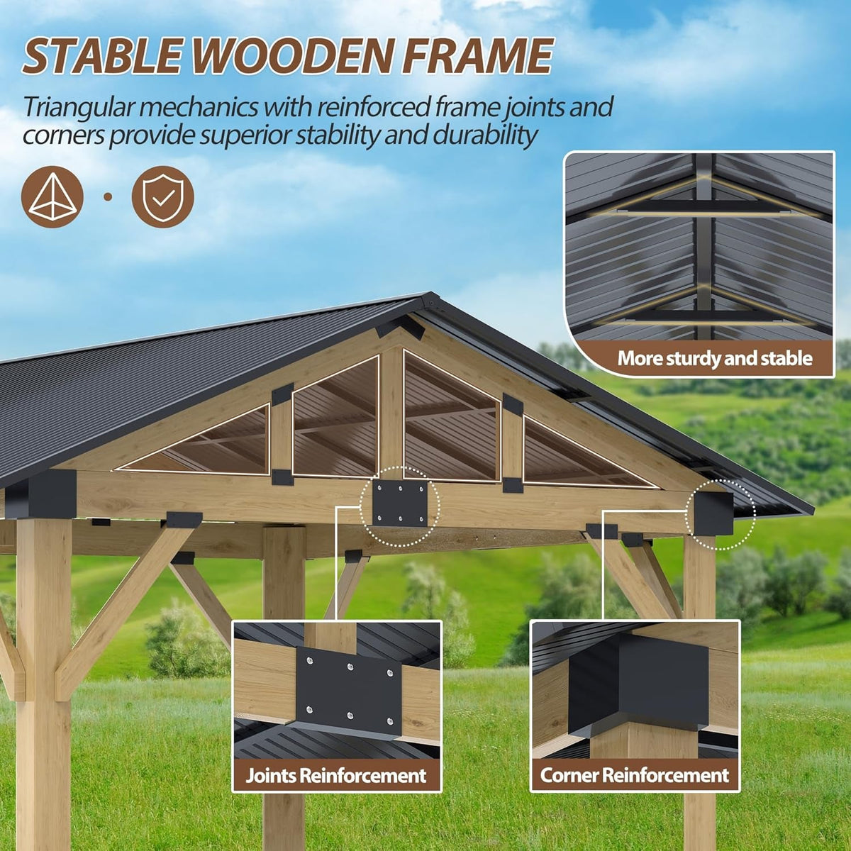 13x15 Feet Gazebo Weatherproof Outdoor Patio Space