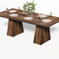 Brown Six Seater Rectangular Dining Table For Home Use