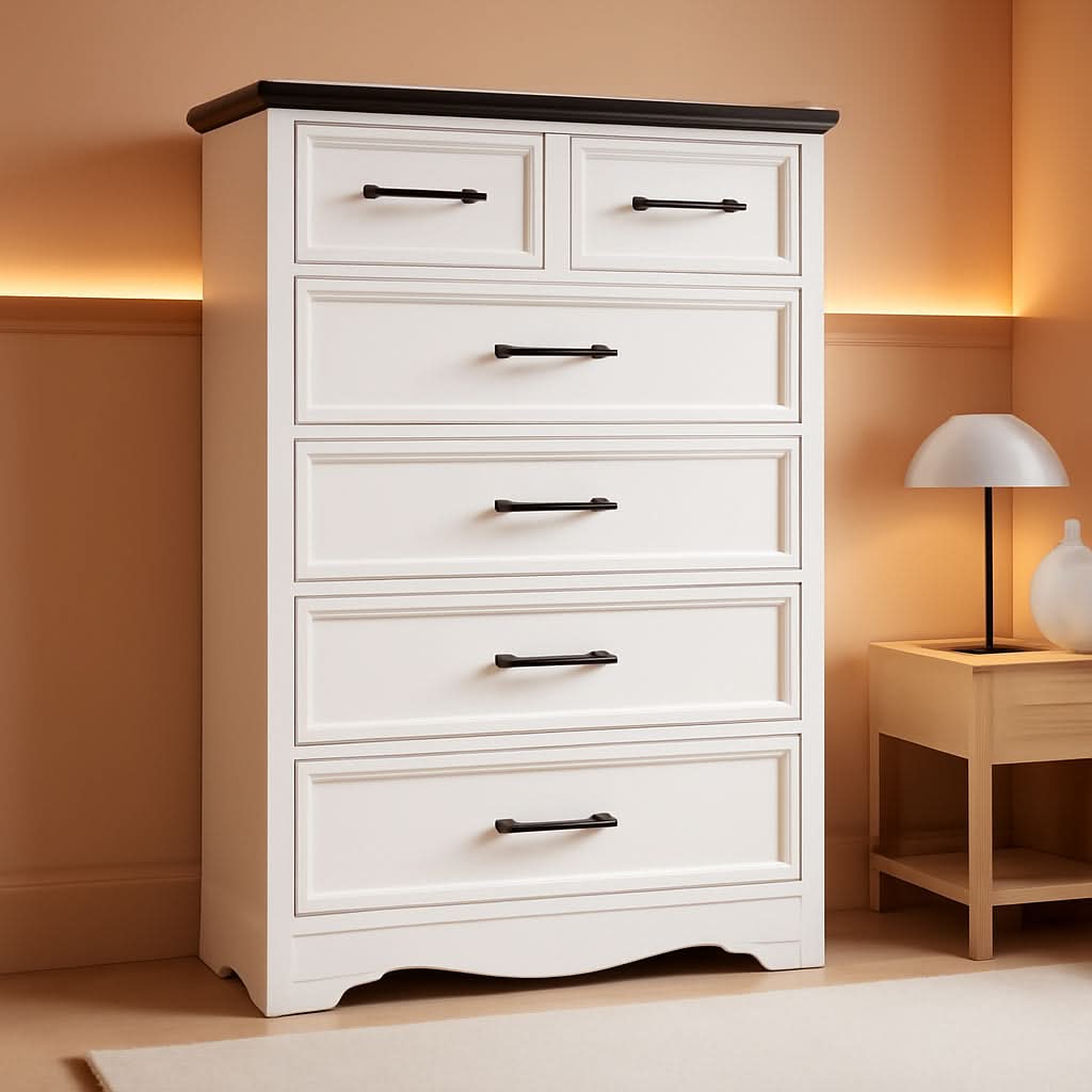 White Farmhouse Dresser FortyFourInchesTall Storage