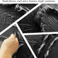 Midnight Black Handcrafted Abstract Canvas Painting 20x40