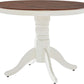 Round Dining Table Set Distressed White Five Piece Set