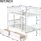 White Premium Grade Rubberwood Bunk Bed Drawers ProLine