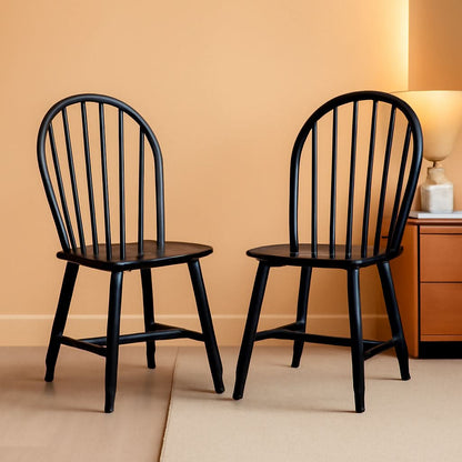 Home Camden 18 Inch Black Farmhouse Dining Chairs Set Of 2