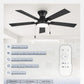 Fifty Two Inch Black UltraQuiet Ceiling Fan Dimmable Lights