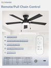 Fifty Two Inch Black UltraQuiet Ceiling Fan Dimmable Lights