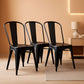 Matte Black Metal Dining Chairs Stackable Everyday
