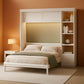 Queen Murphy Desk Bed White With Integrated Shelving-0