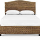 Queen Platform Bed Natural Solid Wood 600Lbs Capacity