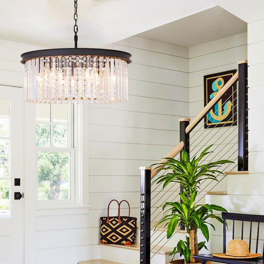 Elegant Black Chandelier TwentyInch Pendant Ceiling Light-1