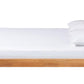 Queen Platform Bed Oak Brown Contemporary Scalloped